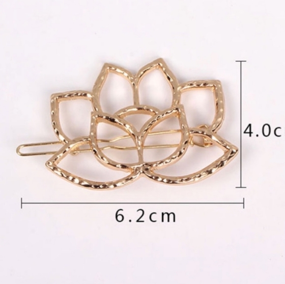 Nwt! Sacred Lotus Gold Hair Clip + Gift ! - Picture 4 of 7
